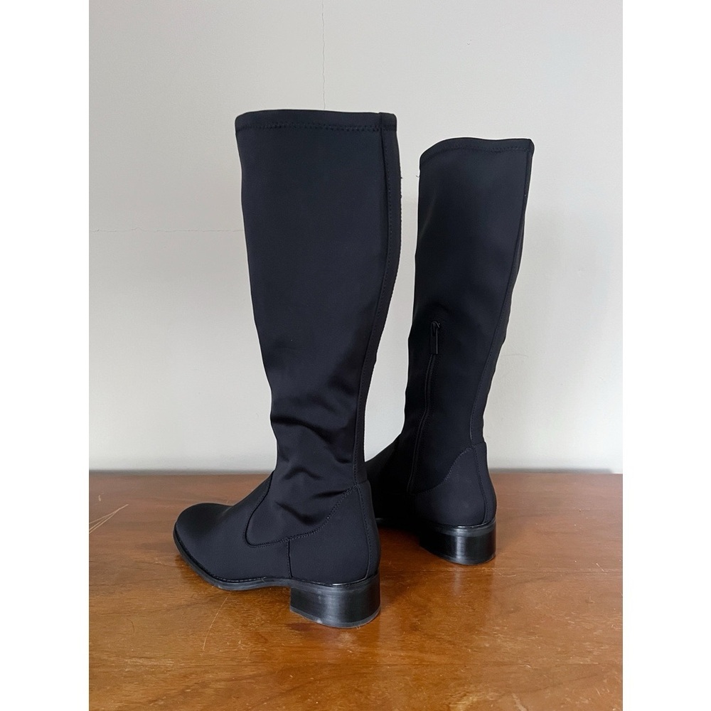 Donald J Pliner • Zela Crepe Stretch Boots black knee high neoprene tall - Picture 9 of 10